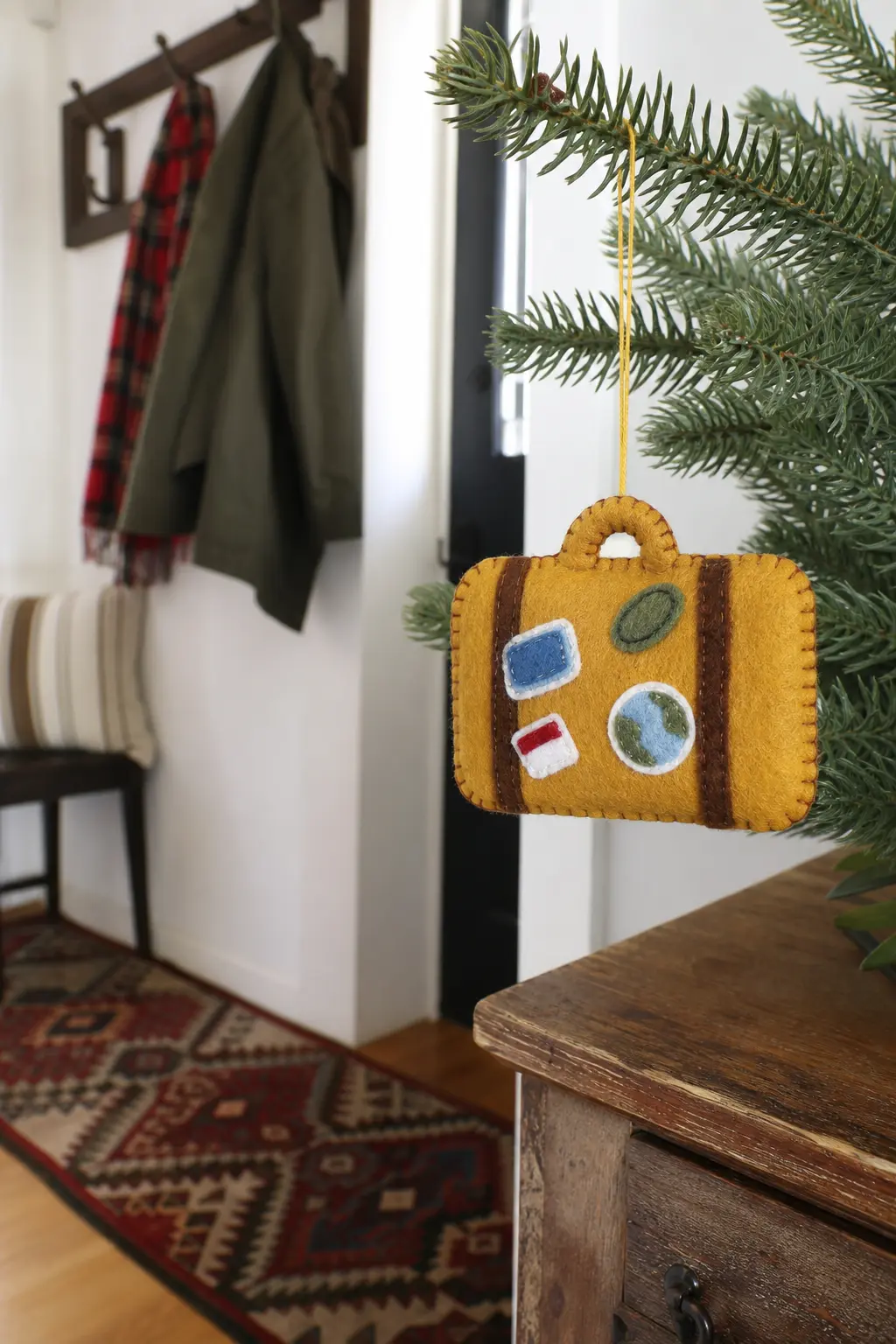 Felt Suitcase with Travel Stickers