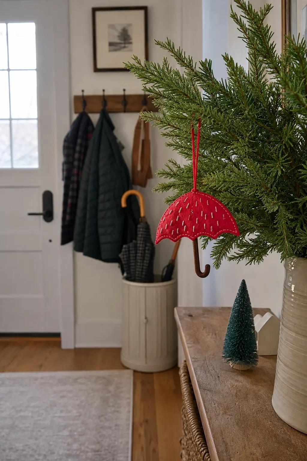 Felt Umbrella with Stitched Rain