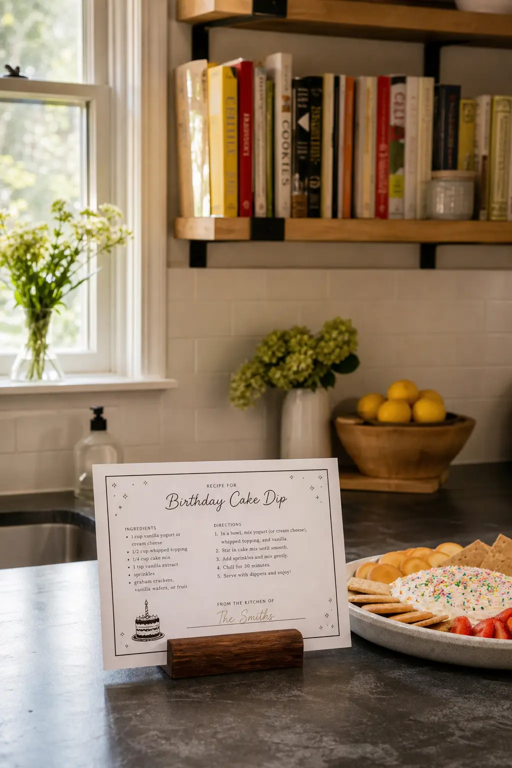 A Personalised Recipe Card for Something Served at the Party