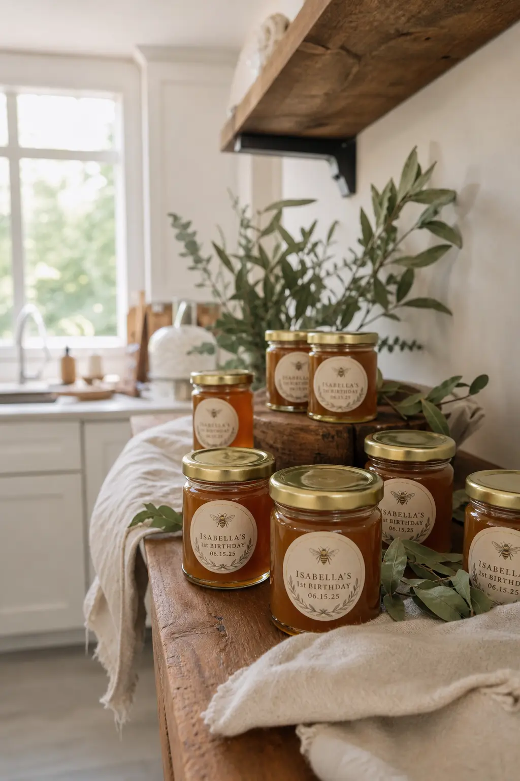 A Small Jar of Local Honey or Jam Labelled With the Birthday Date