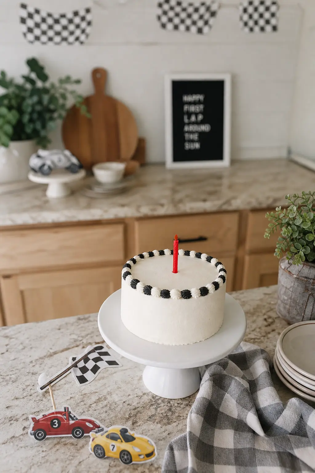 Checkered Flag Smash Cake
