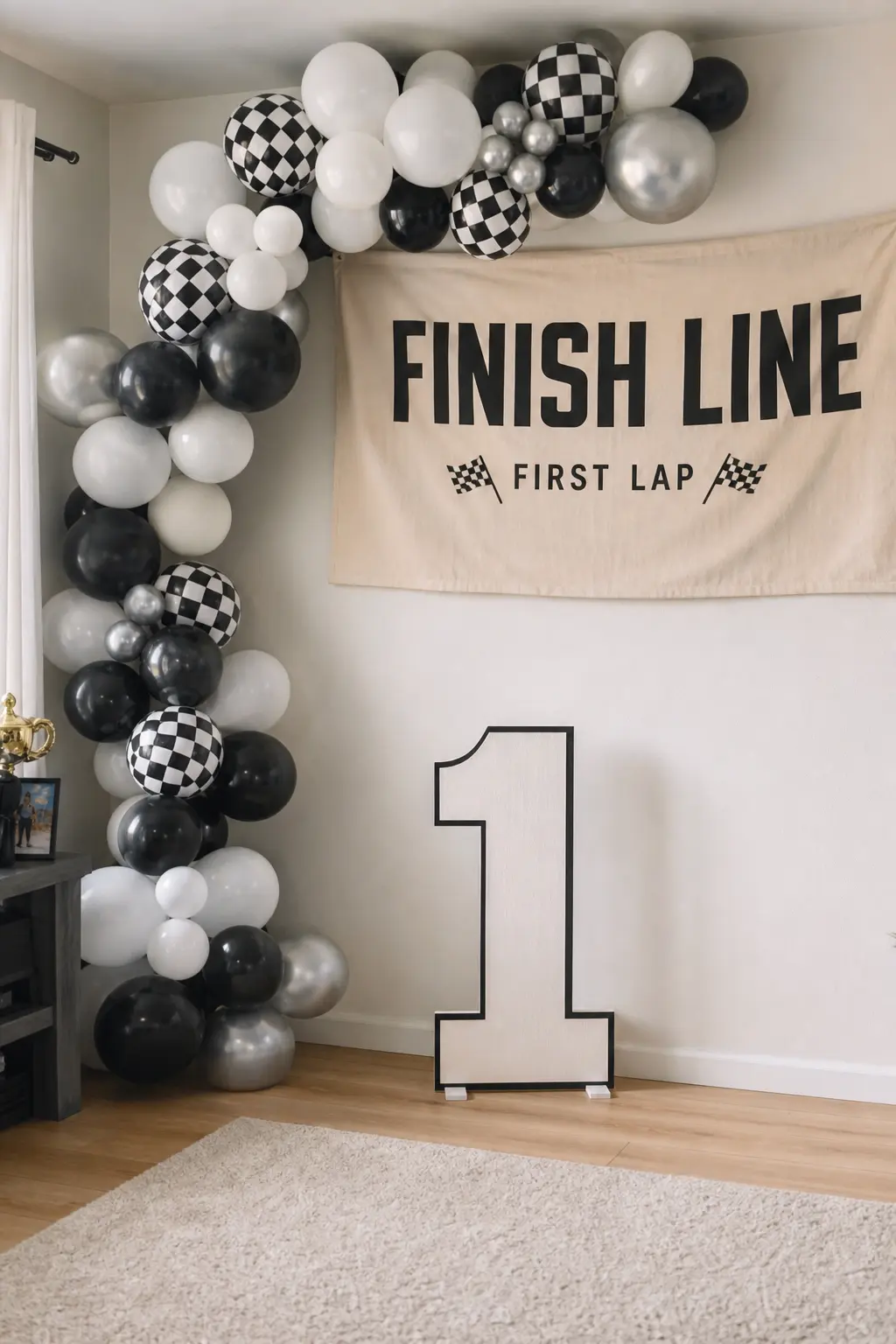 Photo Area Styled Like a Finish Line