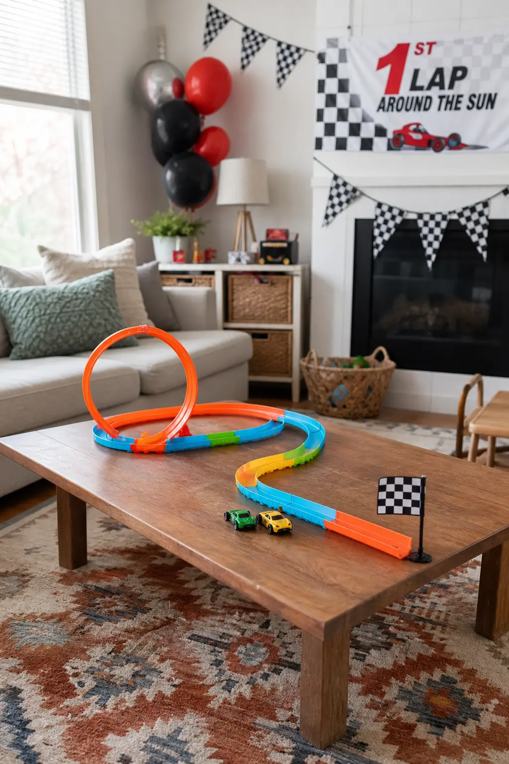 Toy Car Race for Older Siblings