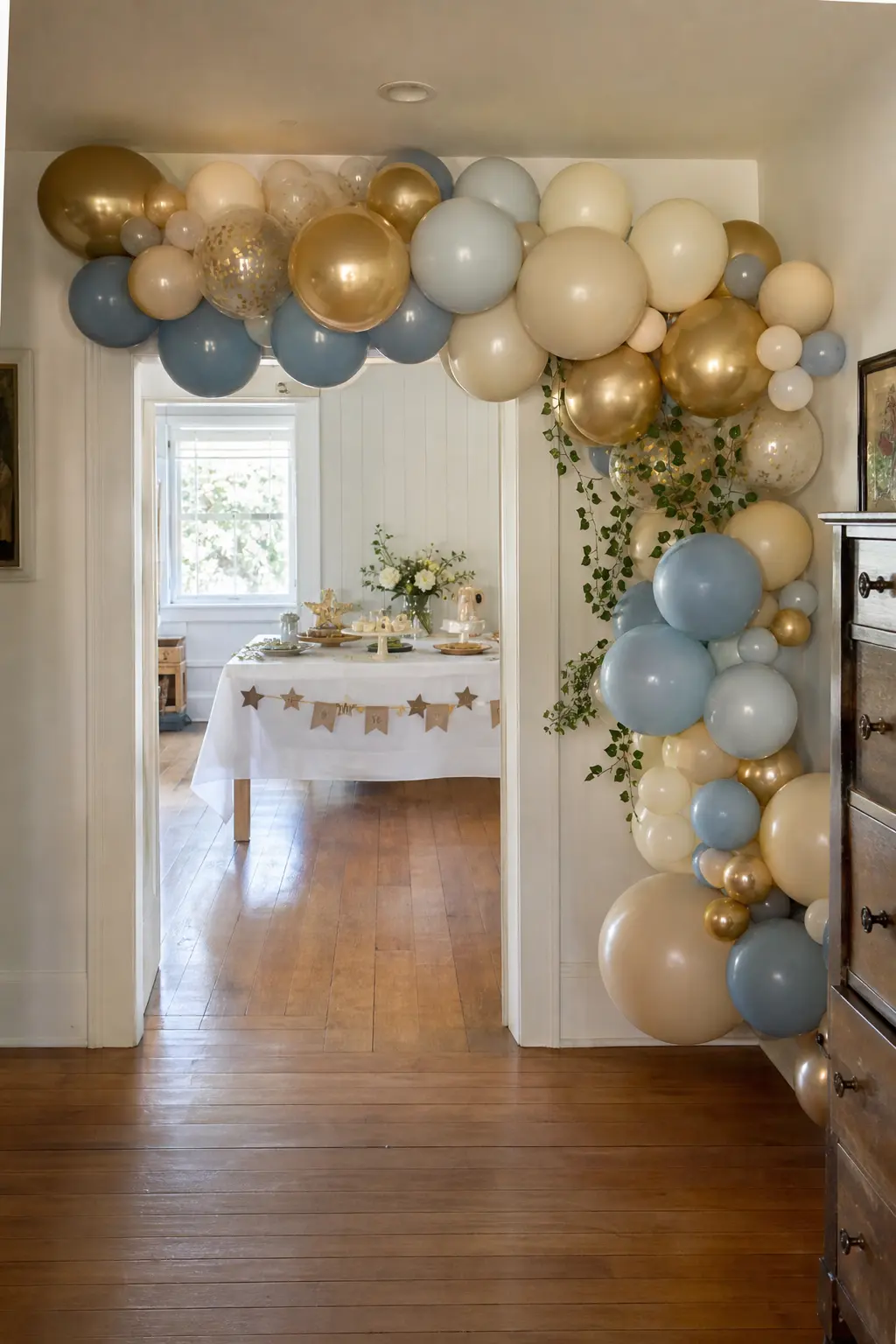 Gold and Cream Balloon Garland