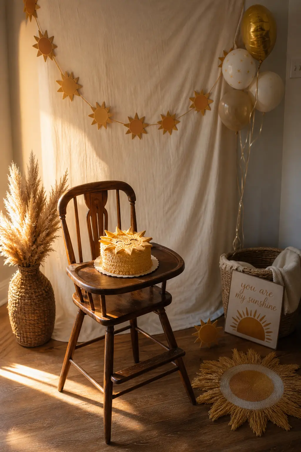 Golden Hour Cake Smash Setup