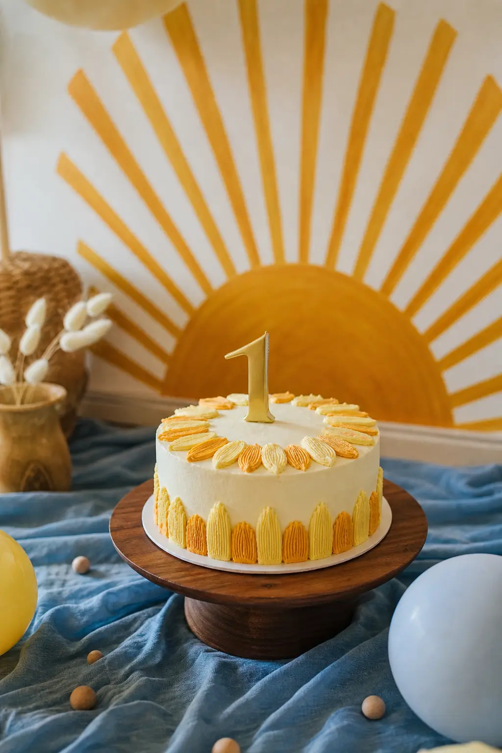 Sun-Shaped Smash Cake