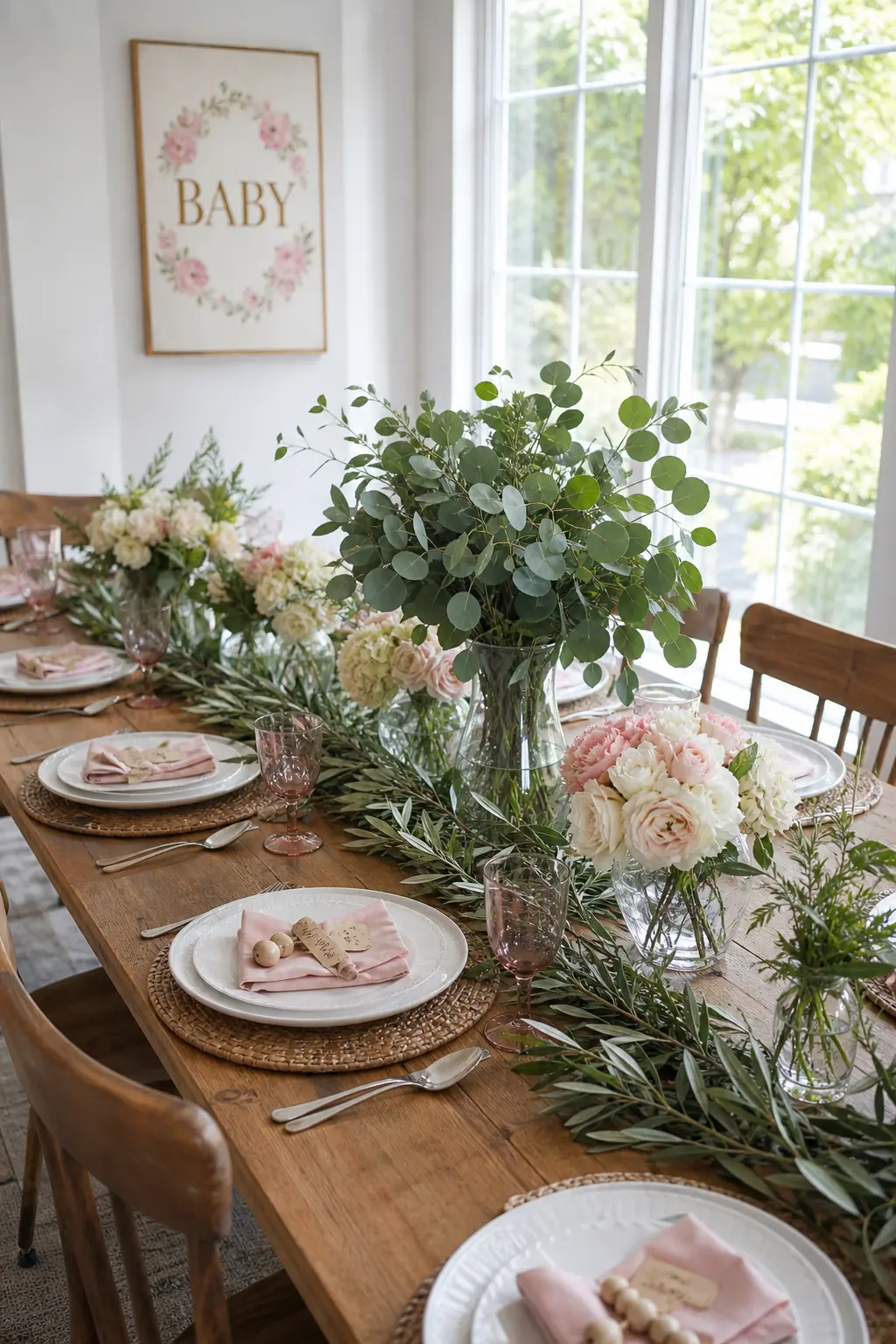 Florals Paired With Real Greenery