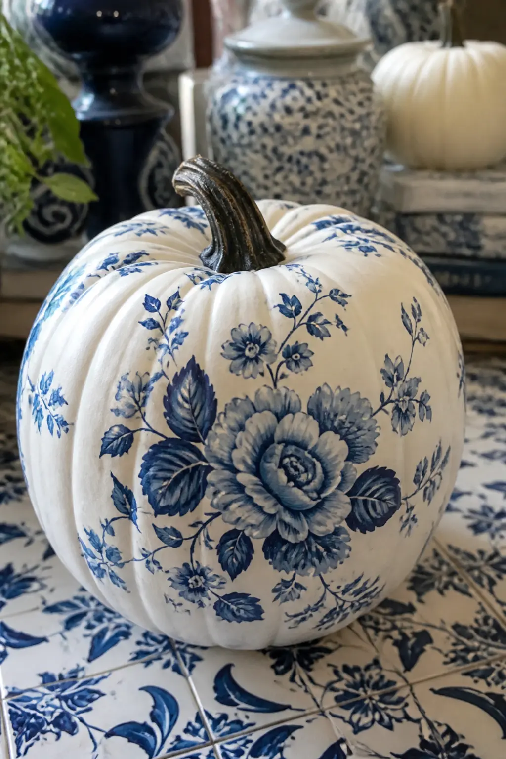 Navy and White in a China Pattern — Cobalt or navy on a bright white ground is the palette of transfer-printed china, and every household already has a