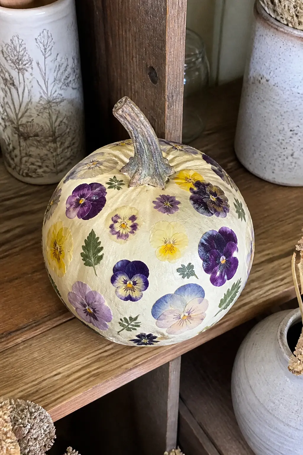 Real Pressed Flowers Glued and Sealed — Collect or buy pressed flowers: pansies, violas and Queen Anne's lace press flattest. Floral painted pumpkin