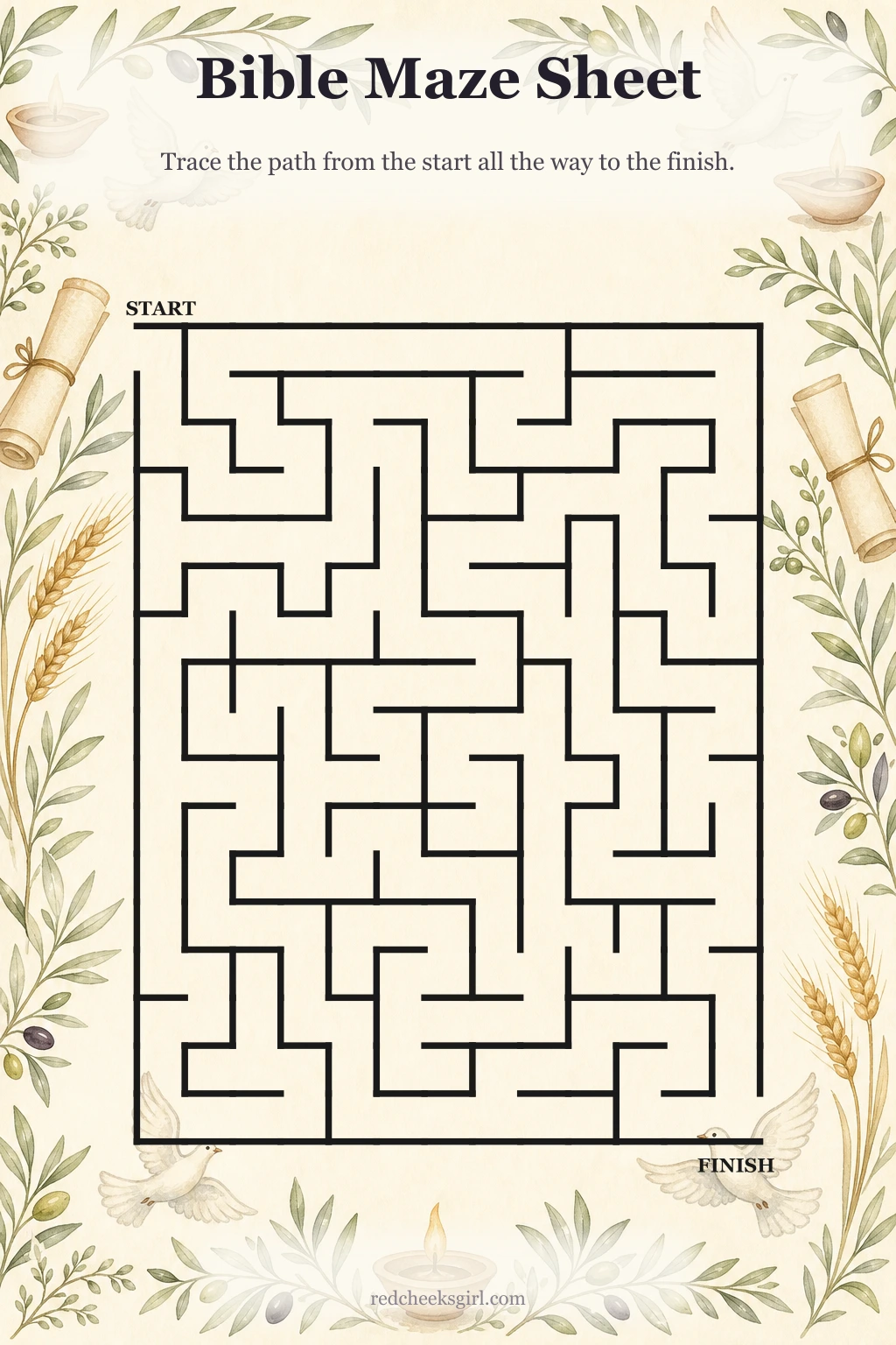 Bible Maze Sheet printable