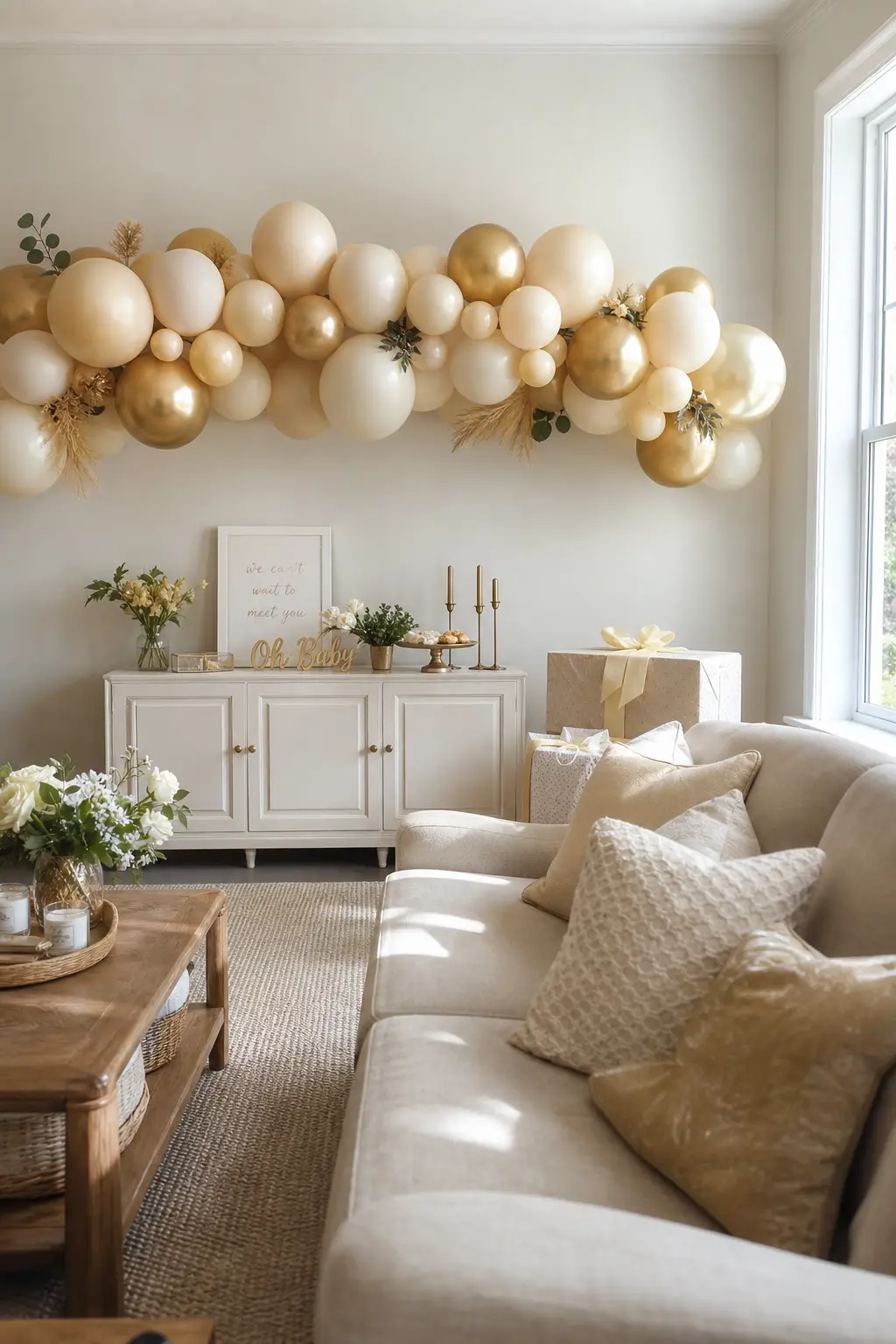 Cream and Gold Neutral Garland