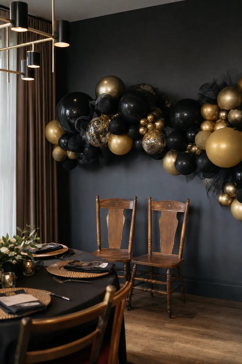 Elegant Black and Gold Neutral Garland