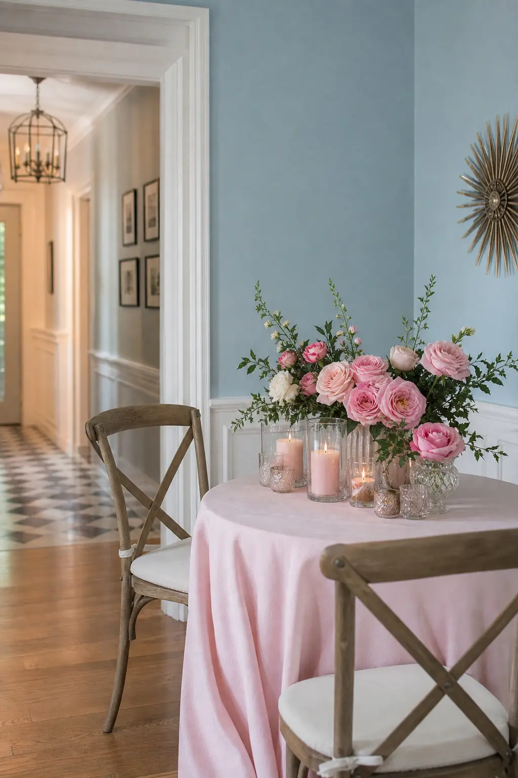 Pink and Dusty Blue
