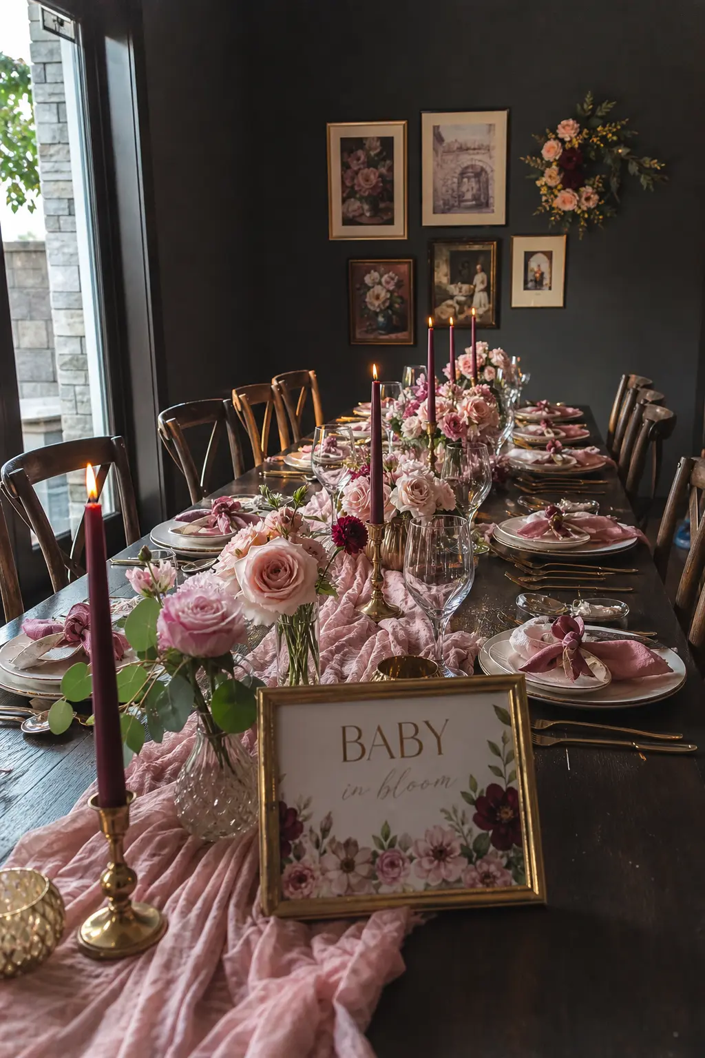 Pink Paired with Burgundy
