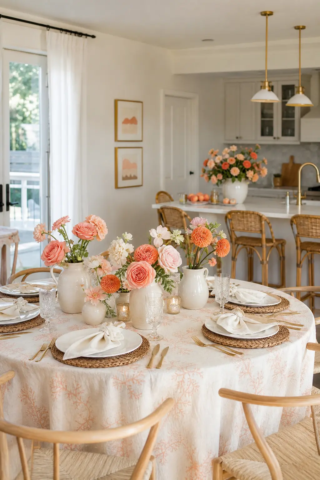 Soft Coral and Cream