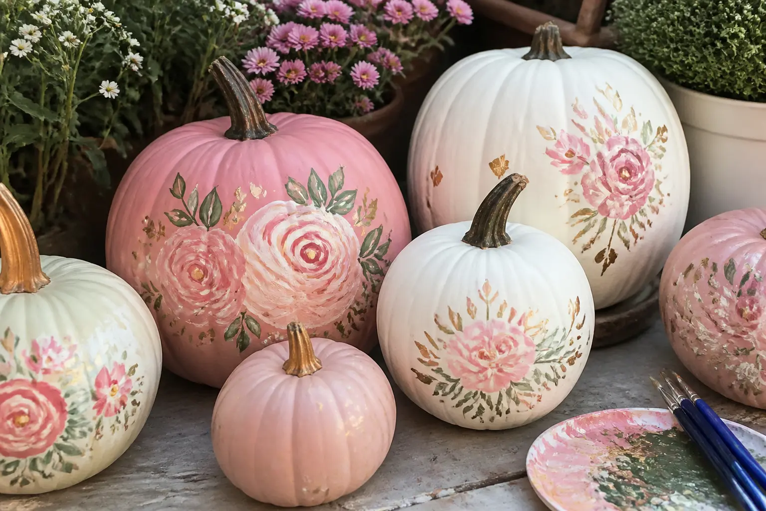 31 Girly Painted Pumpkin Ideas With Bows, Pearls and Ribbon