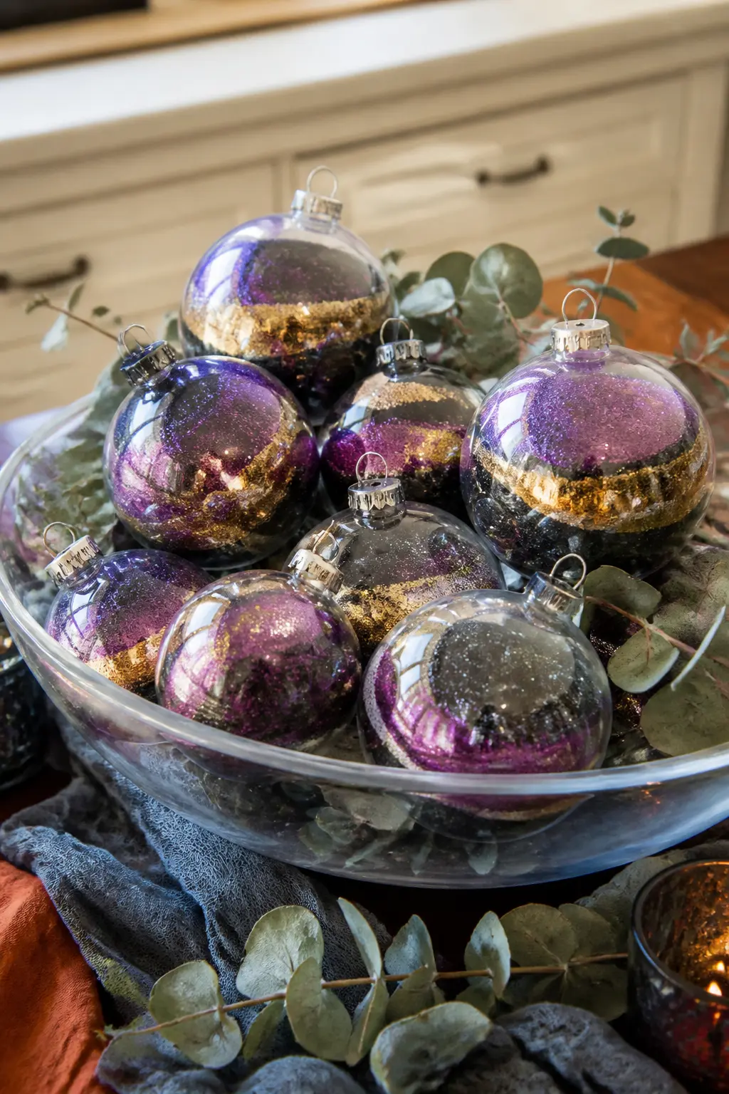 Glitter Fill Ornament Balls — Remove the cap from a clear plastic or glass ornament ball. Glitter crafts
