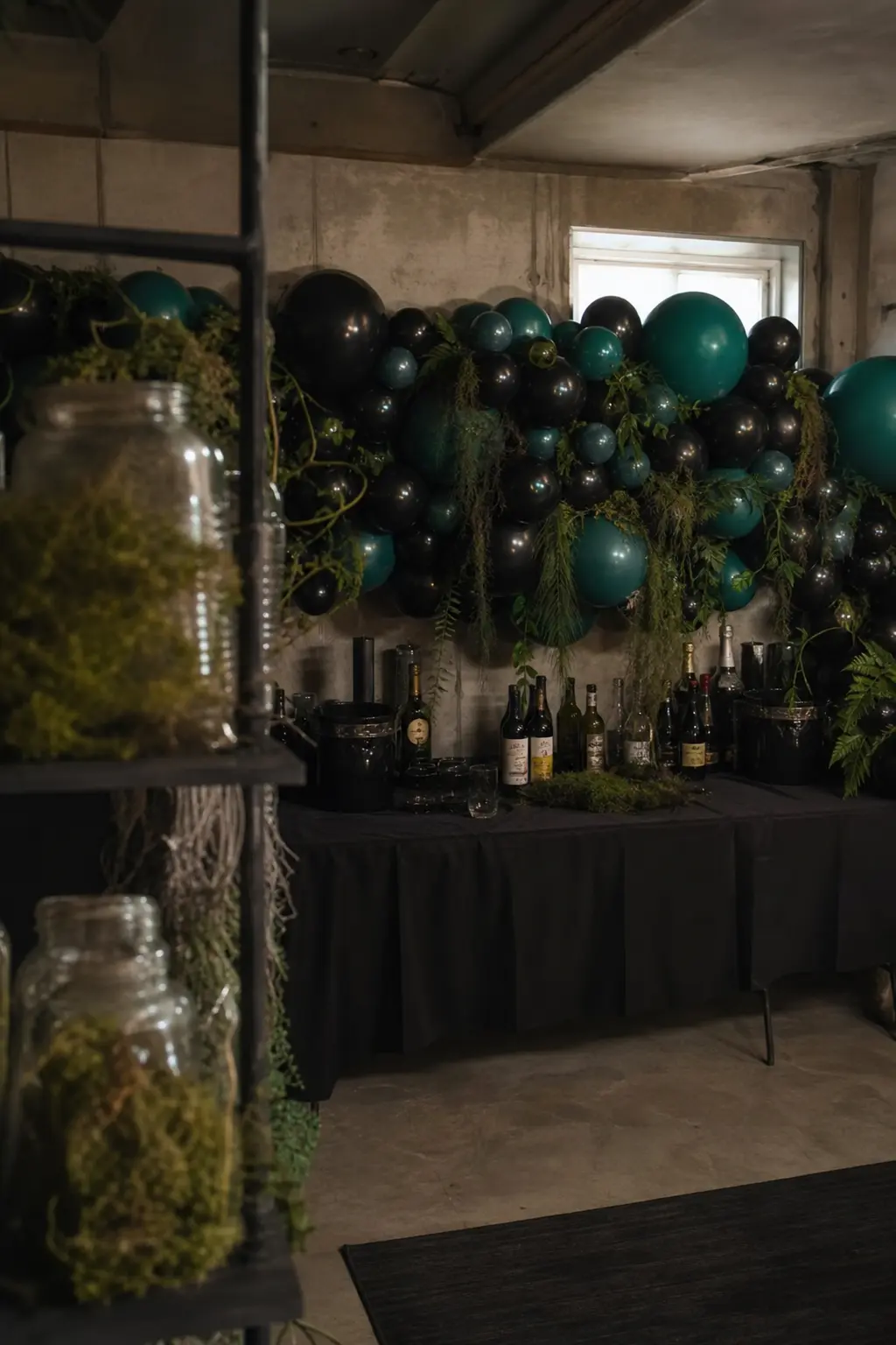 Black and Deep Teal for a Swamp Theme