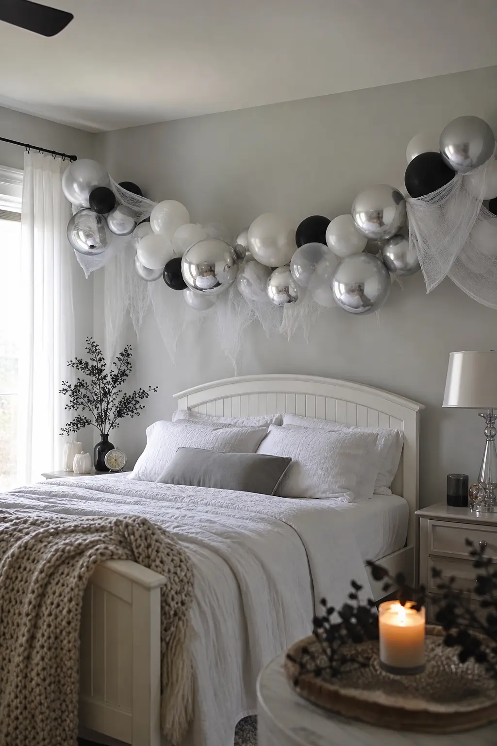 White and Silver with Black Accents