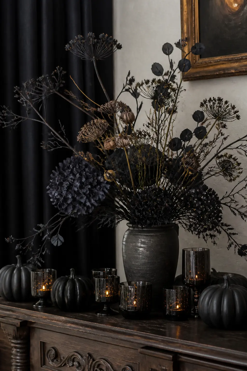 Dark Dried Floral Arrangement