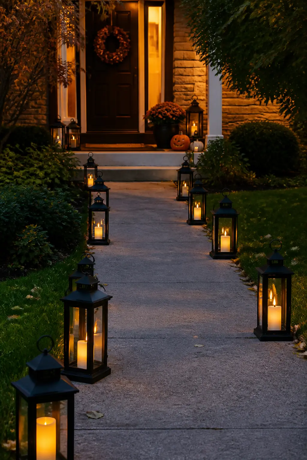 Line the Walkway With Battery Lanterns
