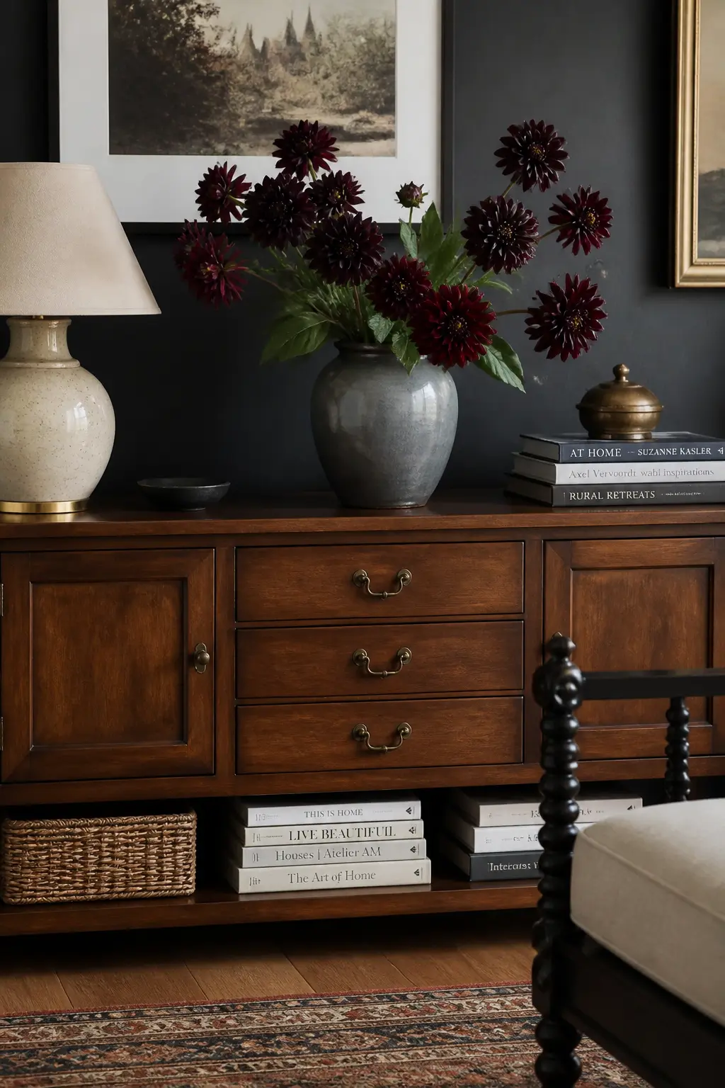 Put Dark Dahlias in an Existing Vase