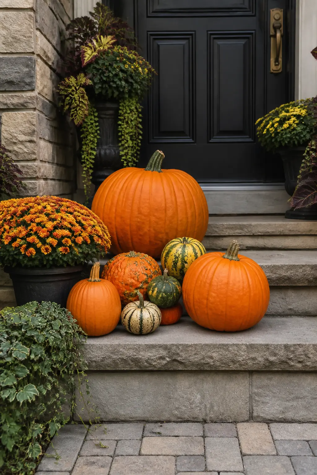 Stack a Pumpkin Cluster on the Steps
