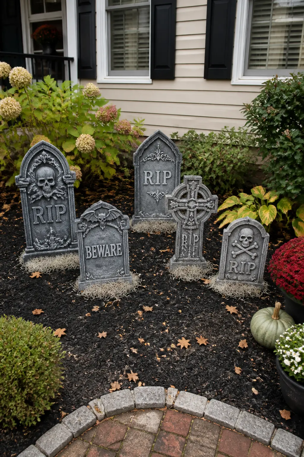 Stage a Small Tombstone Cluster in the Mulch