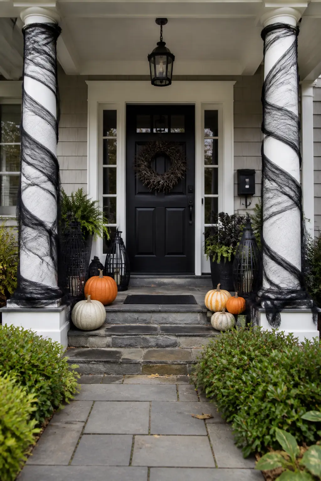 Wrap the Porch Columns in Dark Netting