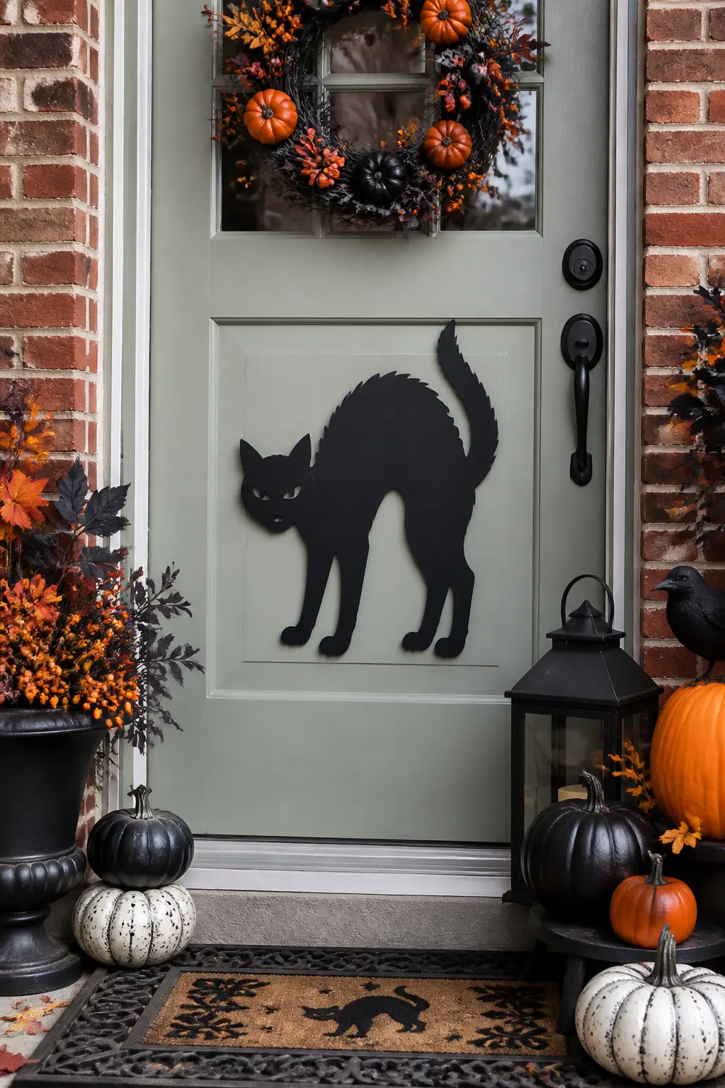 Black Cat Silhouette at Eye Level