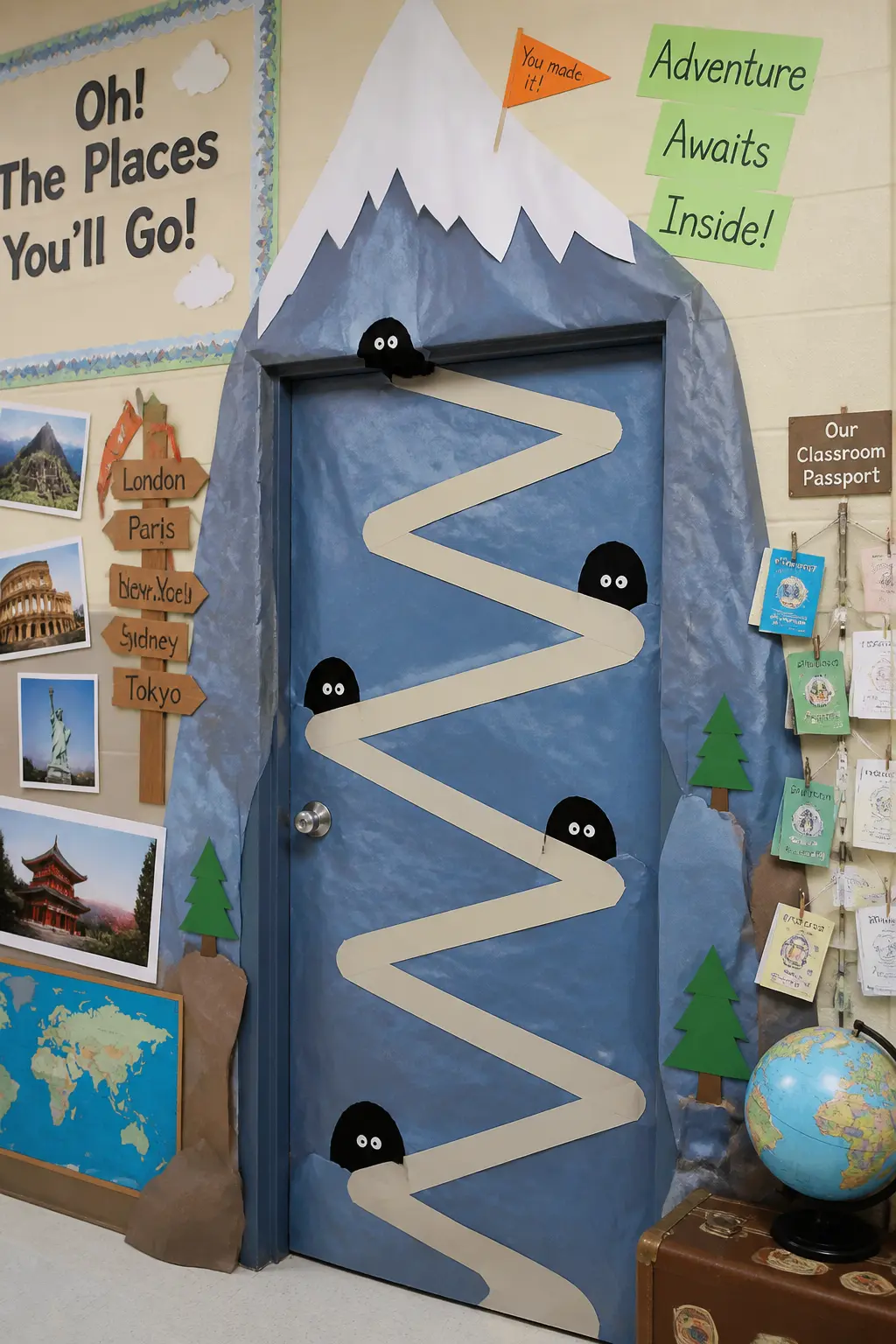 Paper Mountain With Winding Path Door
