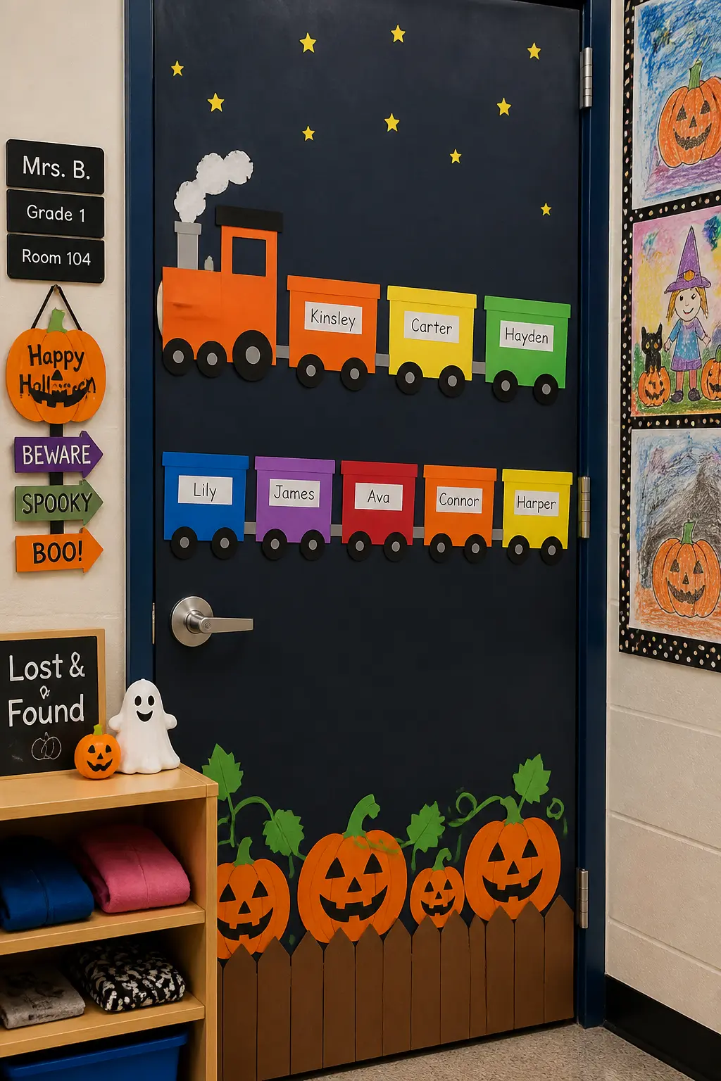 Paper Train With One Carriage Per Student Door