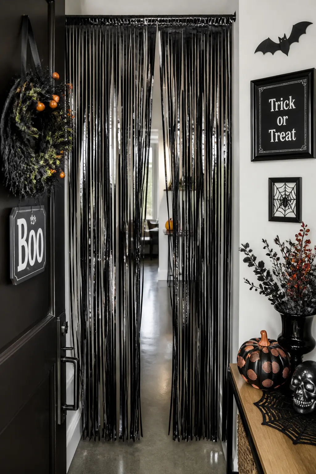 Fringe Curtain Hung Across the Doorway