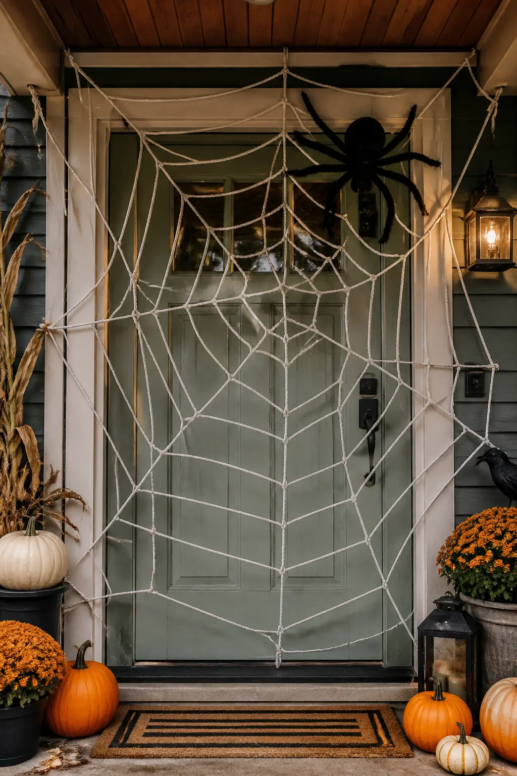 Giant Spider Web Across the Door Frame
