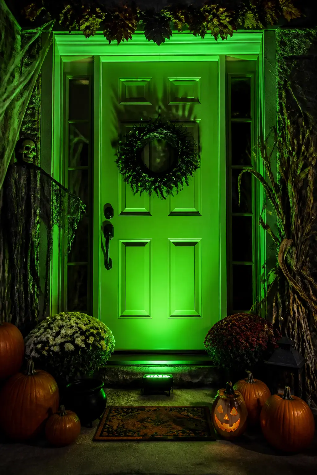 Green Uplight Washing Up the Whole Door