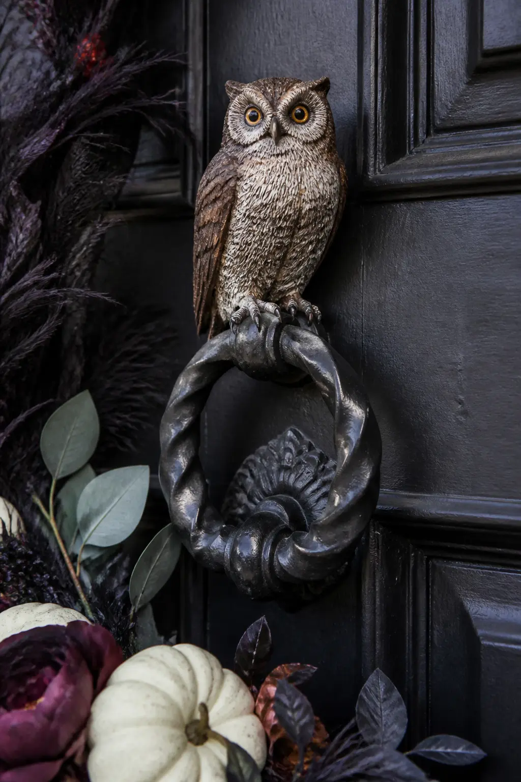 Owl Figure Perched on the Door Knocker