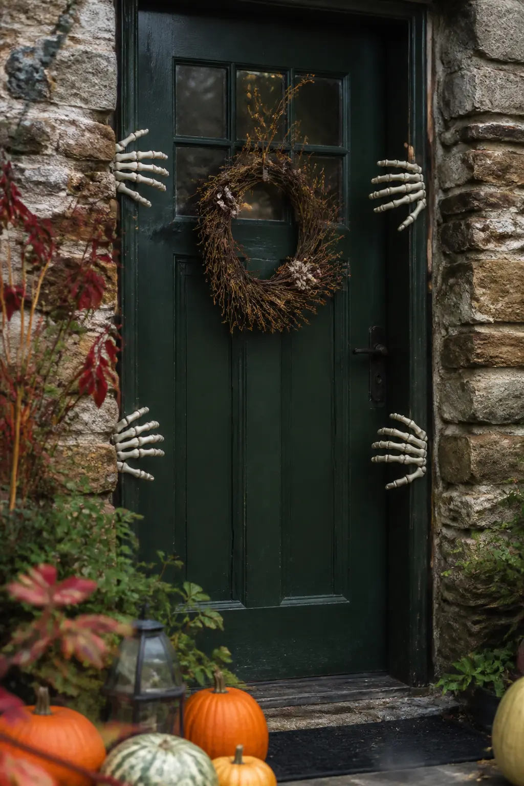 Skeleton Hands Reaching Around the Door Edges