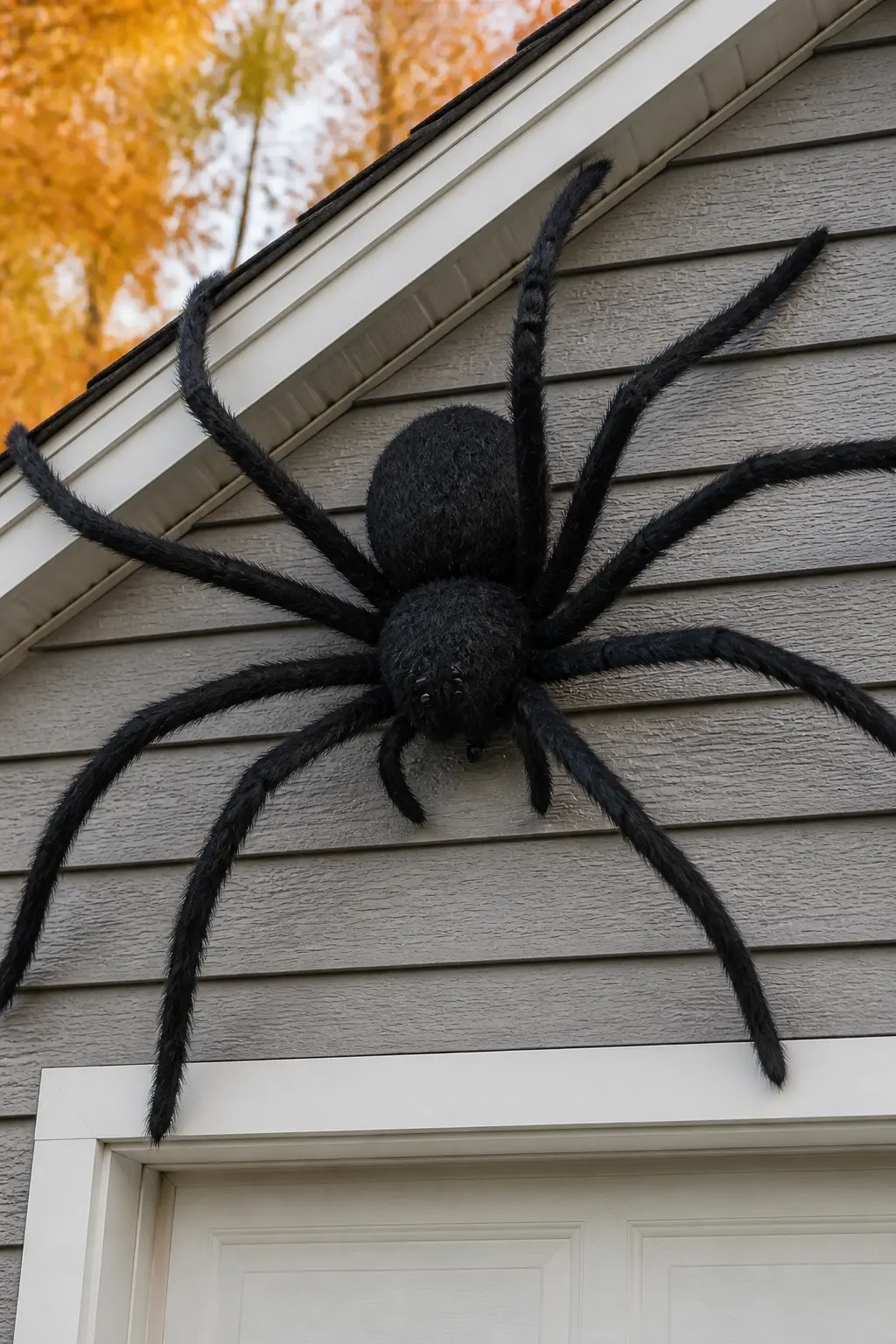 Giant Spider Mounted on the House Siding