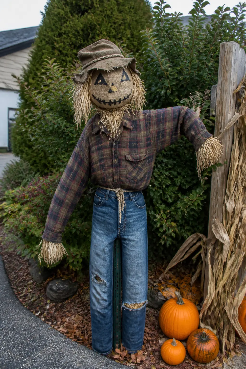 Scarecrow Staged at the Edge of the Driveway