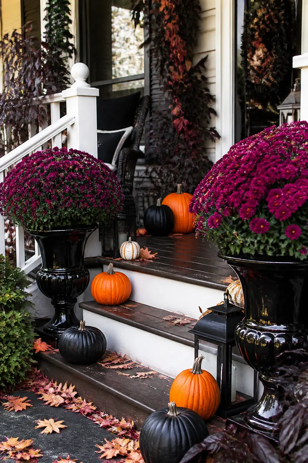Glossy Black Urns Rather Than Terracotta