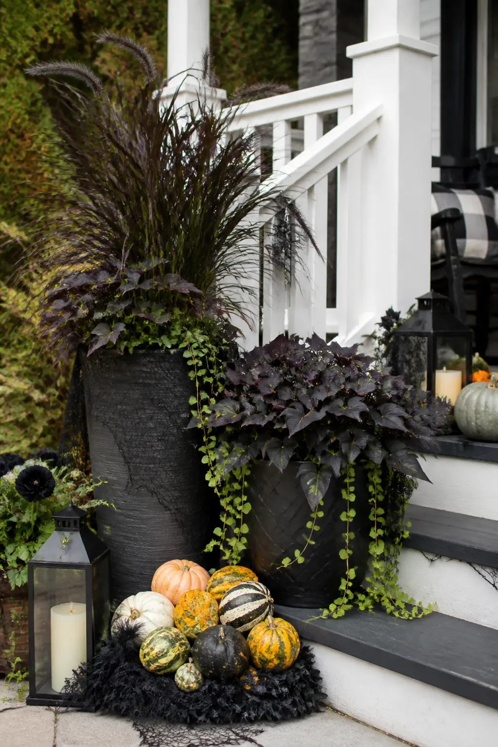 Layered Planter in Three Heights Beside the Steps