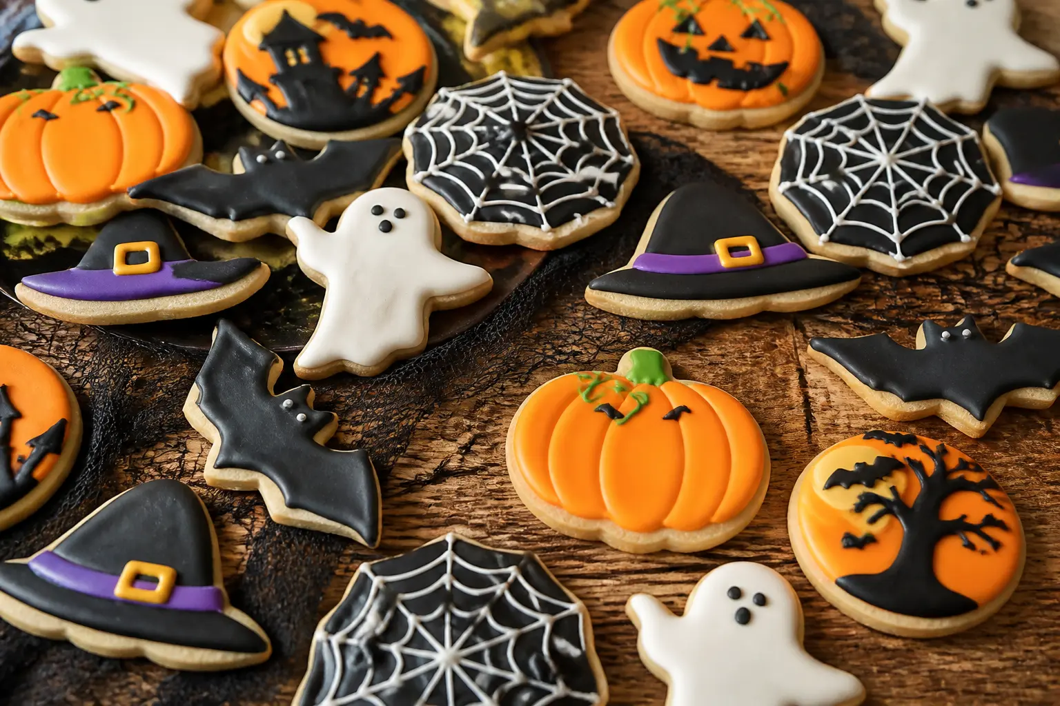 14 Halloween Sugar Cookies Decorated Without a Piping Bag