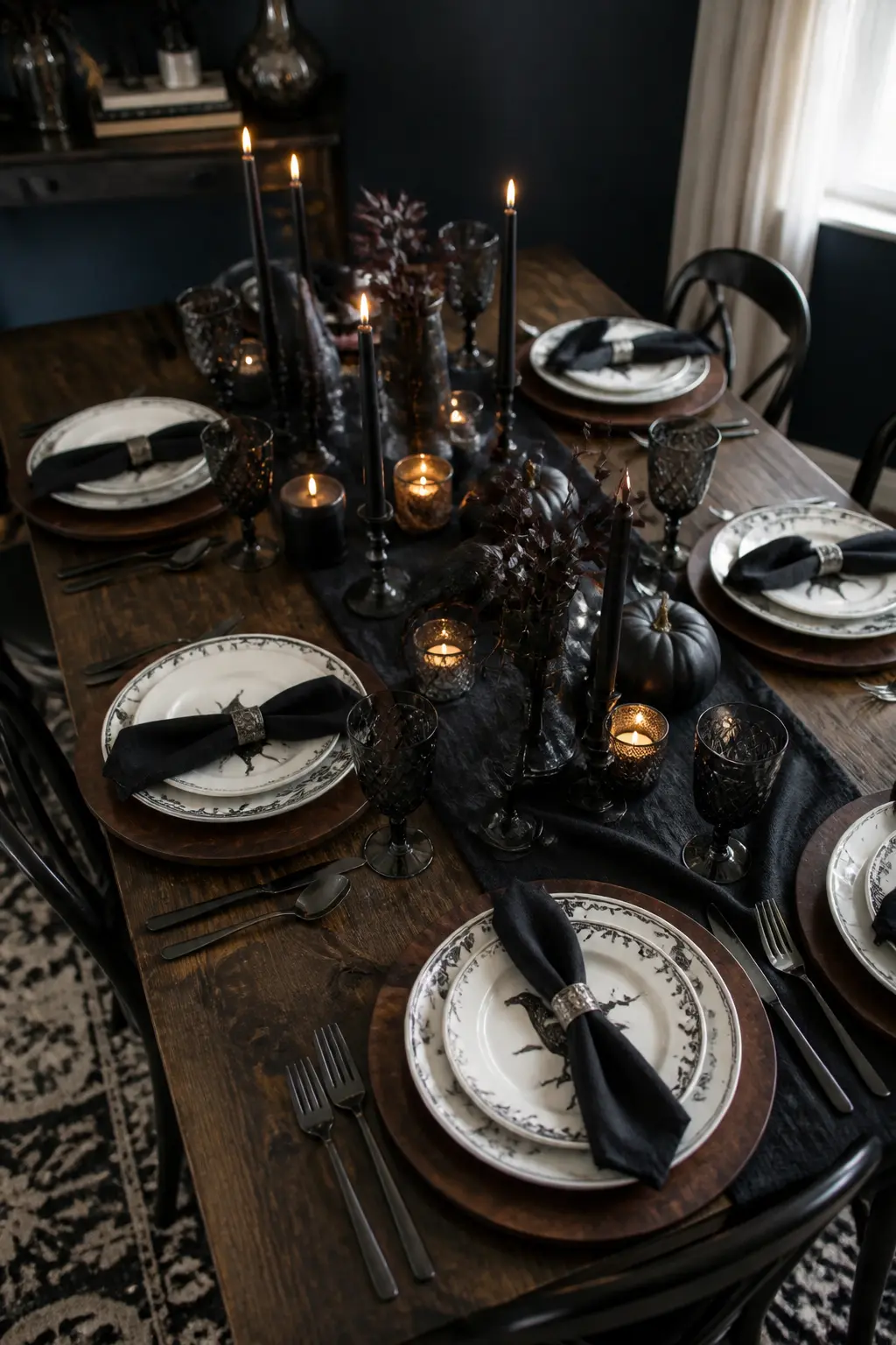 Chargers in Dark Wood Under Every Plate