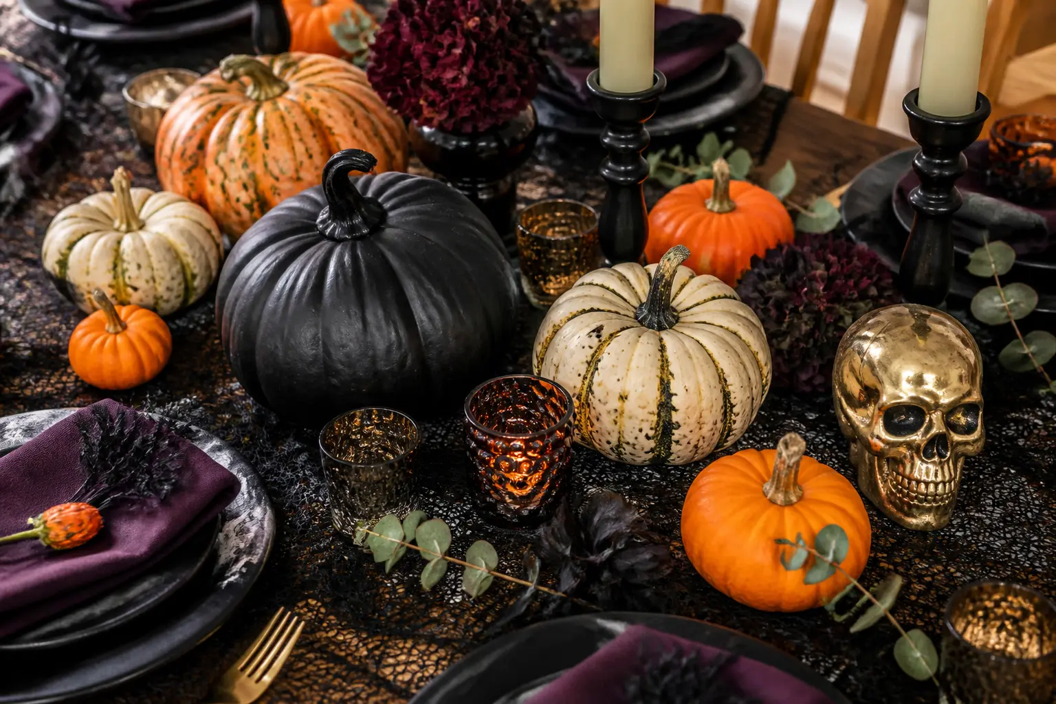 34 Halloween Table Decorations That Survive a Dinner Party