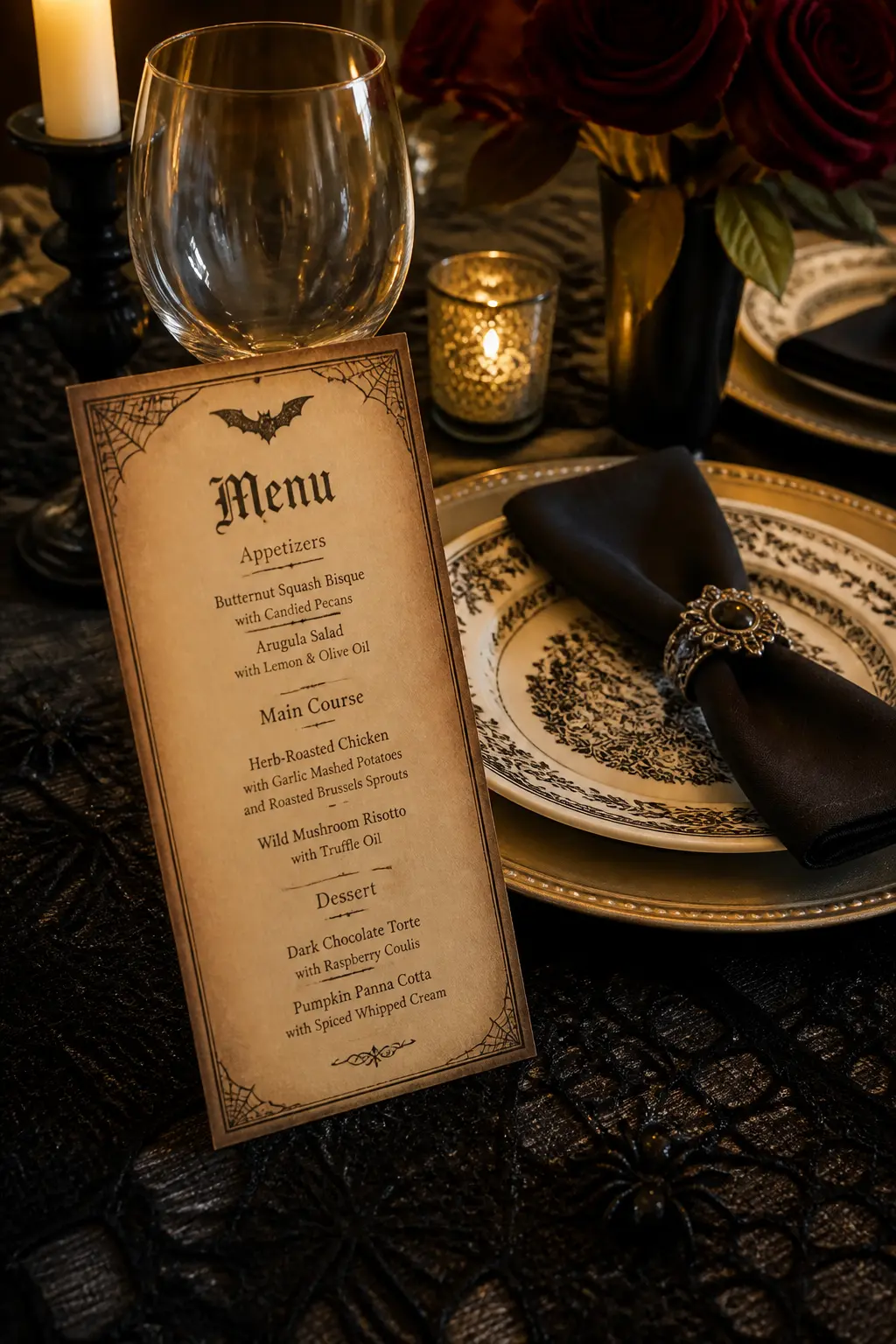 Menu Cards Printed in Sepia Tones