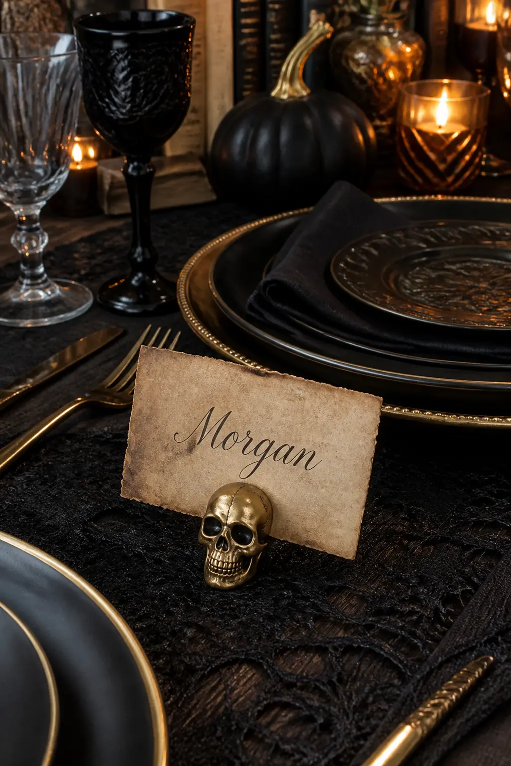 Place Cards Hand-Lettered on Aged Card