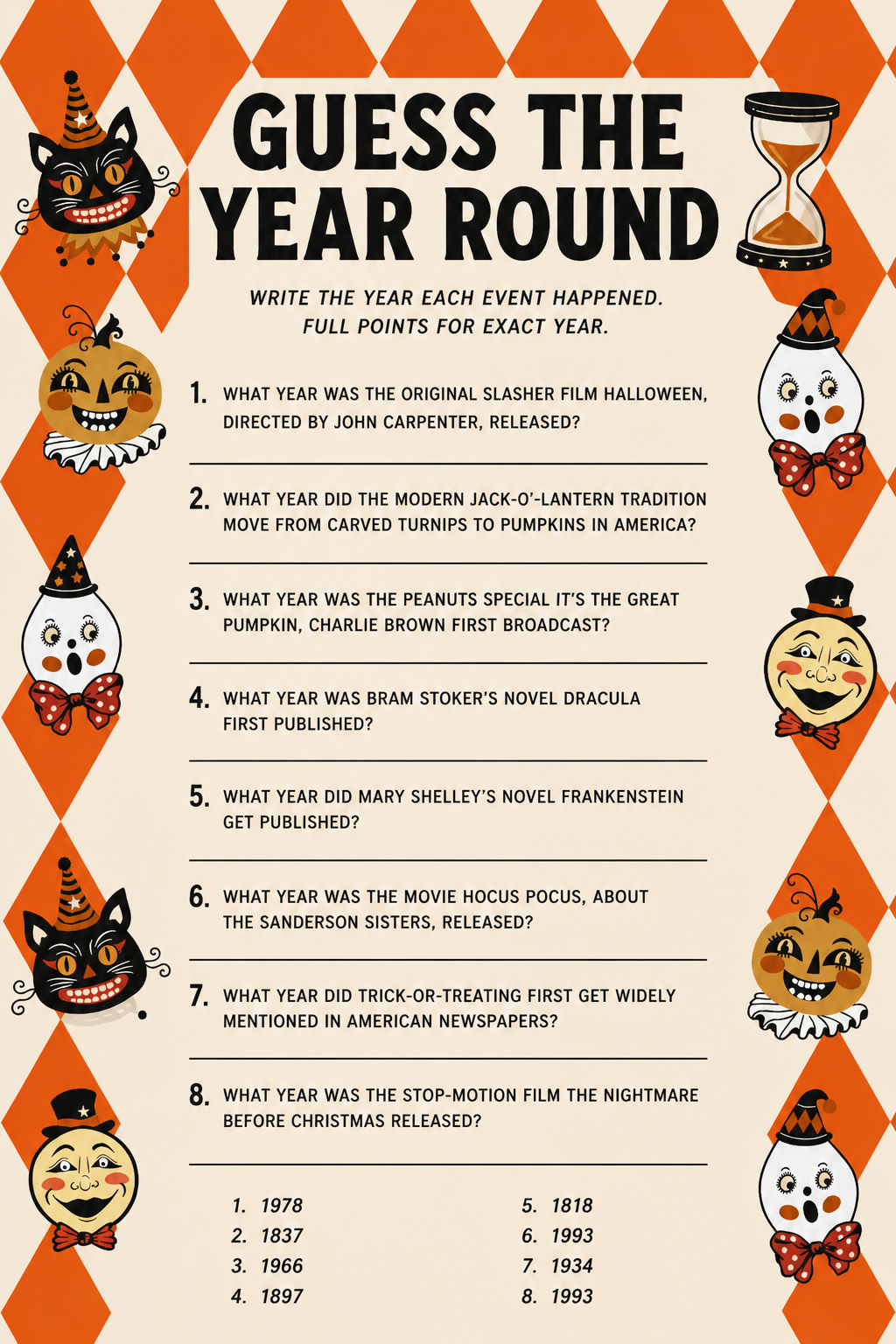Guess the Year Round printable