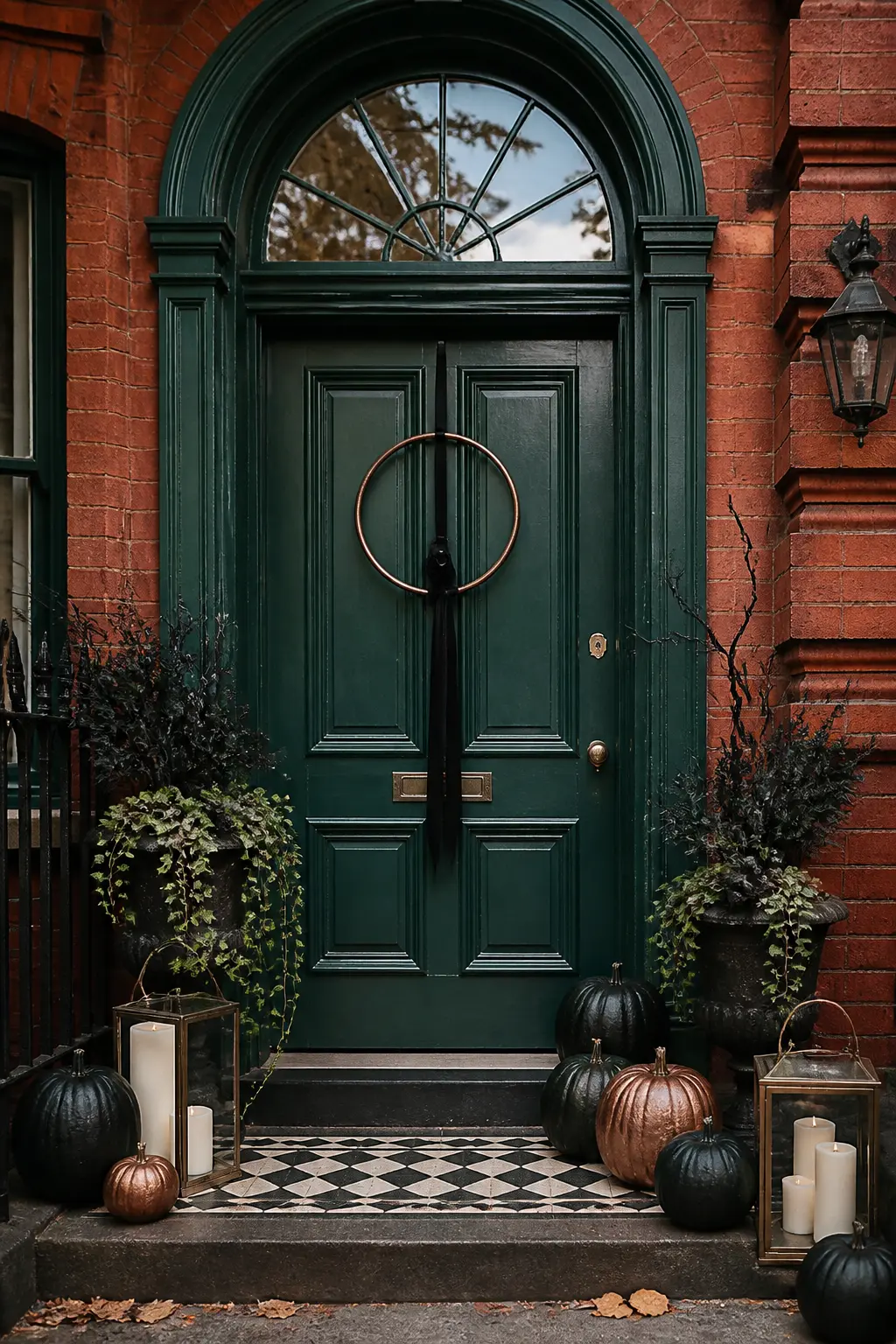 Copper Hoop with a Trailing Dark Ribbon