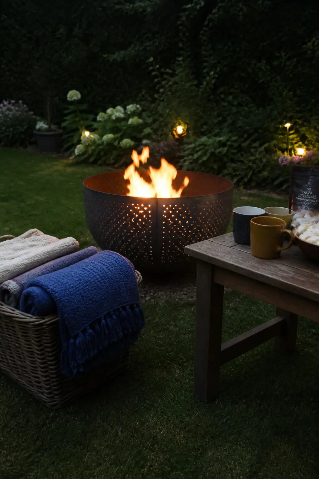 Fire Pit With Blankets