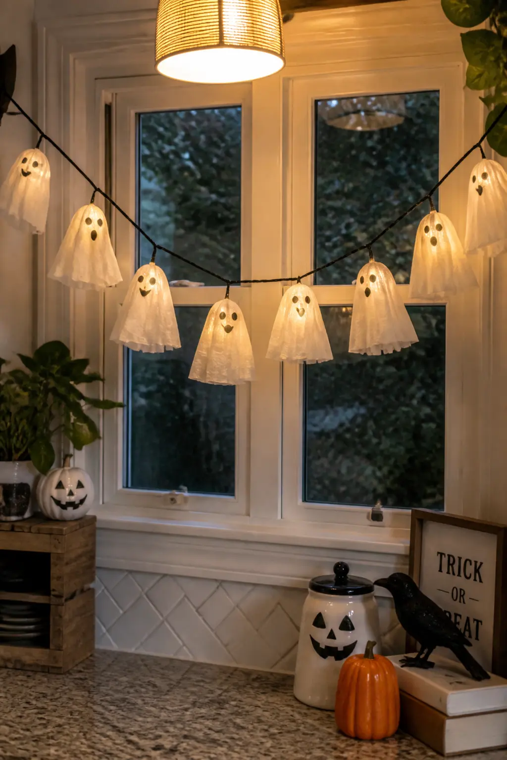 Coffee Filter Ghost Garland